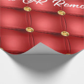 Papier Cadeau Diamant doré Cuir Tufé Nom du texte personnalisé R (Coin)