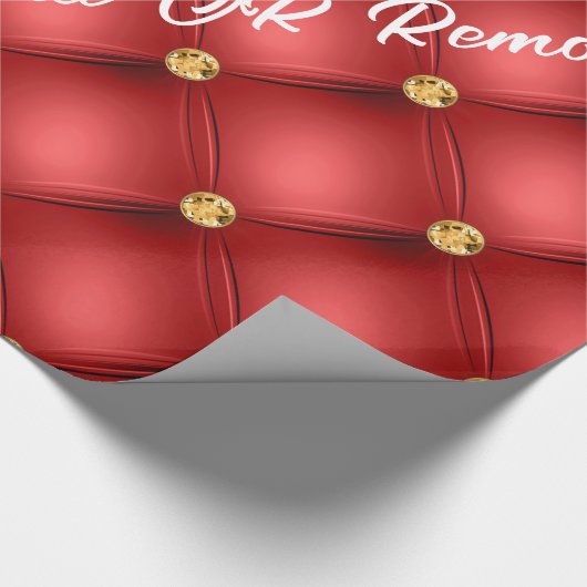 Papier Cadeau Diamant doré Cuir Tufé Nom du texte personnalisé R (Coin)