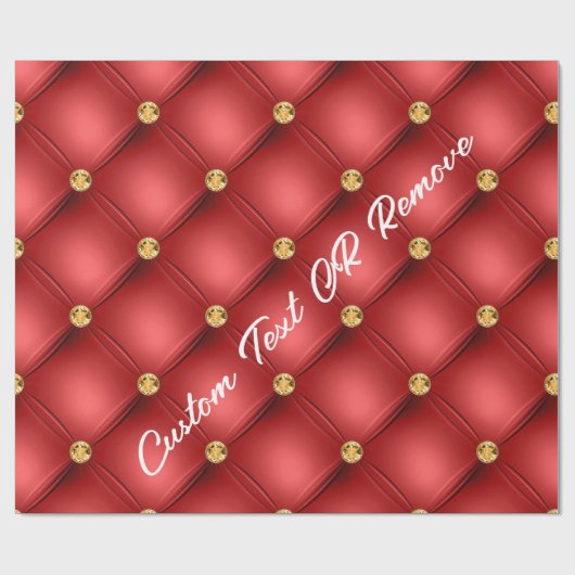Papier Cadeau Diamant doré Cuir Tufé Nom du texte personnalisé R (Plat)