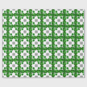 Papier Cadeau Diamant & Emerald Gemstone Art, Vert (Plat)