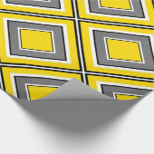 Papier Cadeau Diamant jaune gris géométrique (Coin)