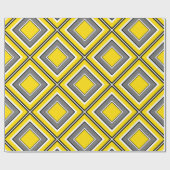 Papier Cadeau Diamant jaune gris géométrique (Plat)