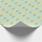 Papier Cadeau Diamant moderne vert clair et jaune dégradé (Coin)