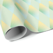 Papier Cadeau Diamant moderne vert clair et jaune dégradé (Coin rond)