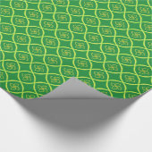 Papier Cadeau Diamant mou de vert vert floral (Coin)