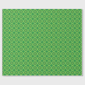 Papier Cadeau Diamant mou de vert vert floral (Plat)