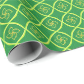 Papier Cadeau Diamant mou de vert vert floral (Coin rond)