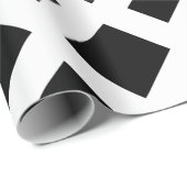 Papier Cadeau Diamant noir, Motif géométrique à bordure blanche  (Coin rond)