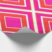 Papier Cadeau Diamant rose orange géométrique (Coin)