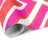 Papier Cadeau Diamant rose orange géométrique (Coin rond)