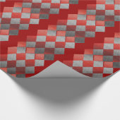 Papier Cadeau Diamant rouge métallique de gris argenté élégant (Coin)