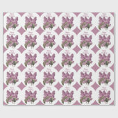 Papier Cadeau Diamant violet imprimé avec Fleurs Lilac Anniversa (Plat)