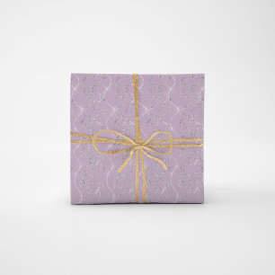Papier Cadeau Diamants argentés floraux de laurier de
