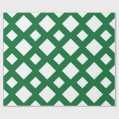 Papier Cadeau Diamants blancs sur vert (Plat)