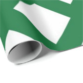 Papier Cadeau Diamants blancs sur vert (Coin rond)