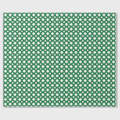 Papier Cadeau Diamants blancs sur vert (Plat)