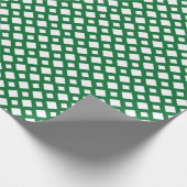 Papier Cadeau Diamants blancs sur vert (Coin)