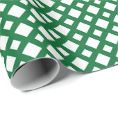 Papier Cadeau Diamants blancs sur vert (Coin rond)