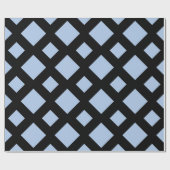 Papier Cadeau Diamants bleus clairs sur noir (Plat)