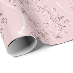 Papier Cadeau Diamants brillants Blush Pearl Poudre rose rose VI