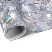 Papier Cadeau Diamants clairs brillants (Coin rond)