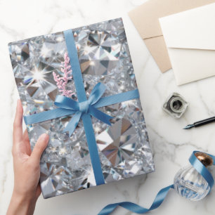Papier Cadeau Diamants clairs brillants