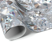 Papier Cadeau Diamants clairs brillants (Coin rond)
