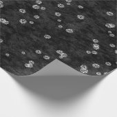 Papier Cadeau Diamants Confetti noir blanc velours élégant (Coin)