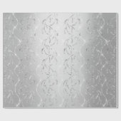 Papier Cadeau Diamants d'argent floral Sparkly Confetti Laurel (Plat)