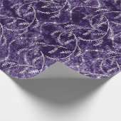 Papier Cadeau Diamants d'argent floraux de violet de raisin étin (Coin)