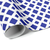 Papier Cadeau Diamants de marine sur blanc (Coin rond)