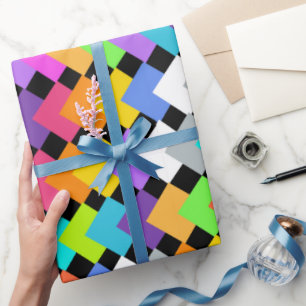 Papier Cadeau Diamants de néon