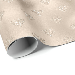 Papier Cadeau Diamants de Parties scintillant Gold White Glitz