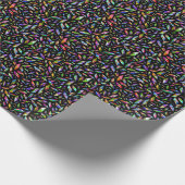 Papier Cadeau Diamants multicolores abstraits modernes sur noir (Coin)