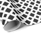 Papier Cadeau Diamants noirs en blanc (Coin rond)