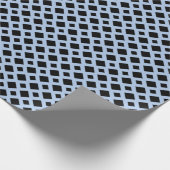 Papier Cadeau Diamants noirs sur Bleu clair (Coin)