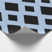 Papier Cadeau Diamants noirs sur Bleu clair (Coin)