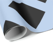 Papier Cadeau Diamants noirs sur Bleu clair (Coin rond)