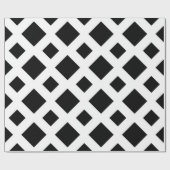 Papier Cadeau Diamants noirs sur le blanc (Plat)