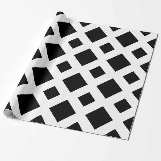 Papier Cadeau Diamants noirs sur le blanc (Déroulé)