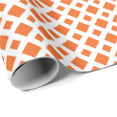 Papier Cadeau Diamants orange sur blanc (Coin rond)