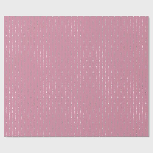 Papier Cadeau Diamants Pink Silver Stripes Dots Drops Vip (Plat)