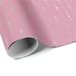 Papier Cadeau Diamants Pink Silver Stripes Dots Drops Vip<br><div class="desc">Minimalisme et élégance Glam et papier d'enveloppement chic et délicat</div>