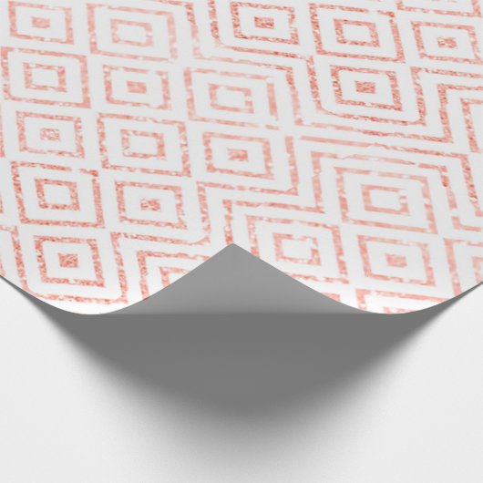 Papier Cadeau Diamants roses de parties scintillantes d'or (Coin)