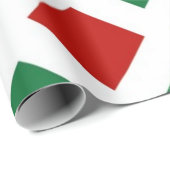 Papier Cadeau Diamants rouges et verts sur blanc (Coin rond)