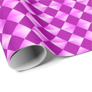 Papier Cadeau Diamants satinés du milieu du siècle - violet et v