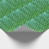 Papier Cadeau Diamants verts, motif de bijoux en pierre de taill (Coin)