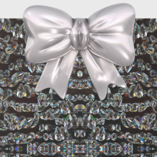 Papier Cadeau Diamond brillant motif élégant argent et noir