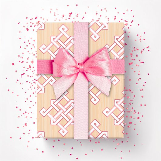 Papier Cadeau Diamond Endless Knot in Pink and Orange