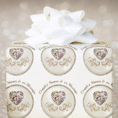 Papier Cadeau Diamond Heart, papier d'enveloppement Mariage pers